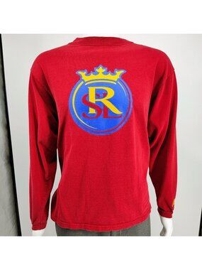 Adidas Real Salt Lake Logo Major League Soccer Red Long Sleeve Graphic Shirt (M)